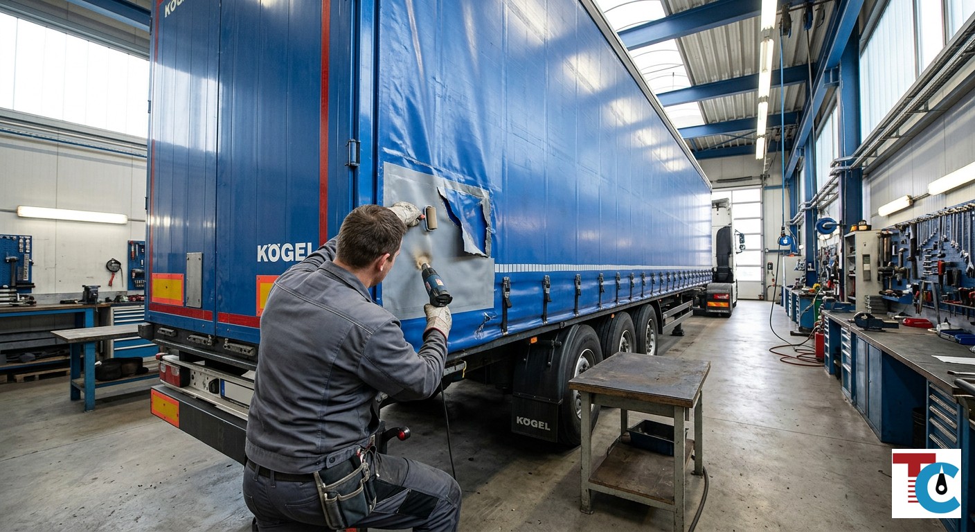 Ремонт тента полуприцепа Kogel: профессиональное восстановление герметичности и внешнего вида в 2026 году