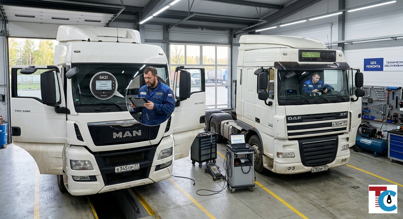 Установка тахографа с СКЗИ для грузовиков в 2026 году: Полное руководство и требования