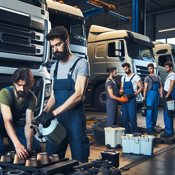 Замена масляного фильтра Volvo, Scania, Mercedes,