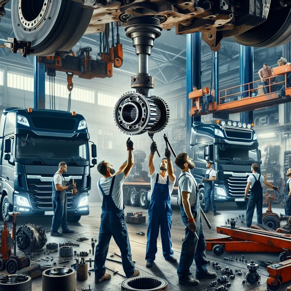 Замена подвесного подшипника с демонтажем кардана Volvo, Scania, Mercedes,