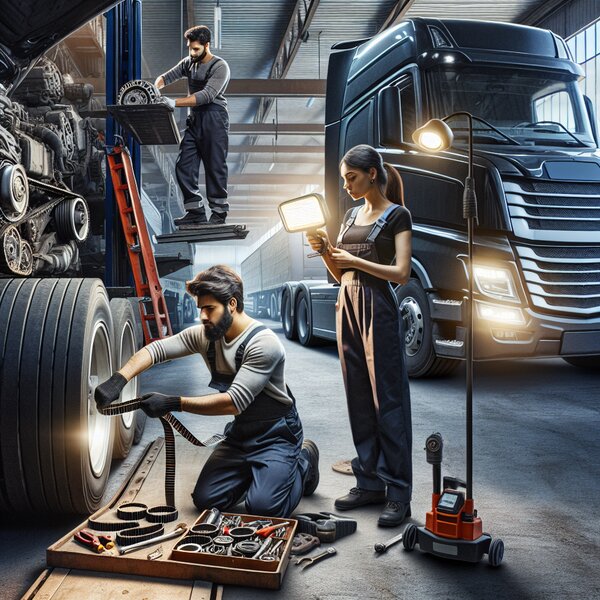 Замена ремня на грузовиках Volvo, Scania, Mercedes, Renault, DAF, Камаз, МАЗ,