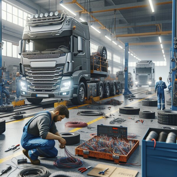 Протяжка проводов для грузовиков Volvo, Scania, Mercedes, Renault, DAF, Камаз,