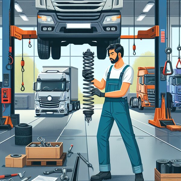 Замена передней рессоры на грузовиках Volvo, Scania, Mercedes, Renault, DAF,