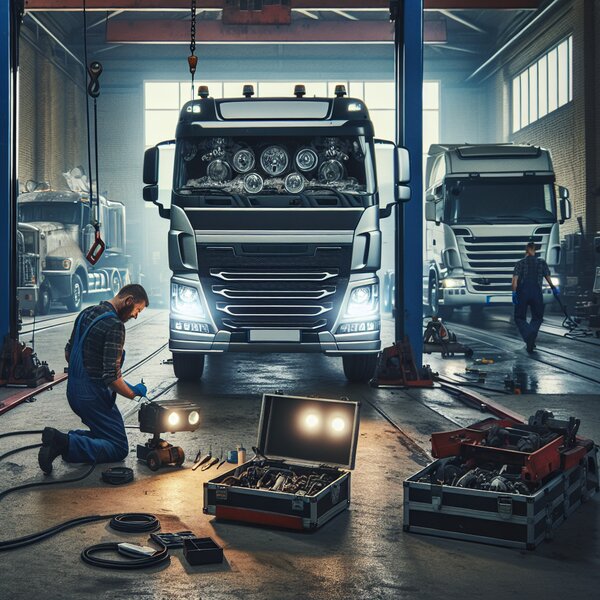 Снятие и установка правой/левой противотуманной фары для грузовиков Volvo,