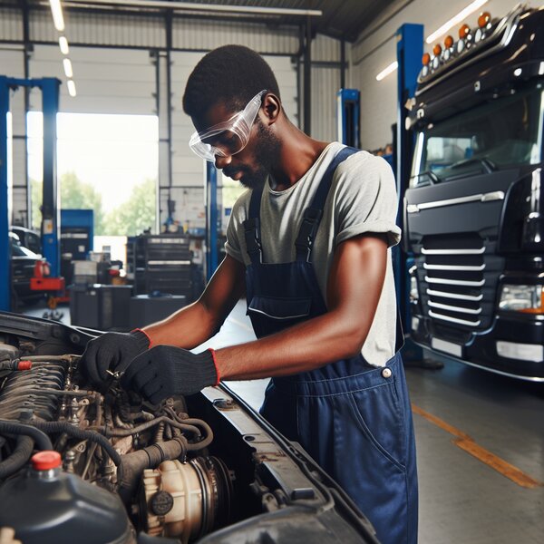 Профессиональный осмотр моторного отсека грузовиков Volvo, Scania, Mercedes,