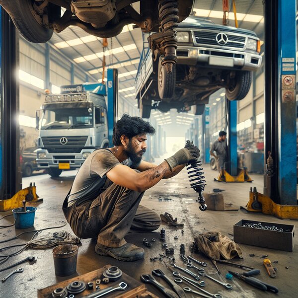 Замена стремянки рессоры для грузовиков Volvo, Scania, Mercedes, Renault, DAF,