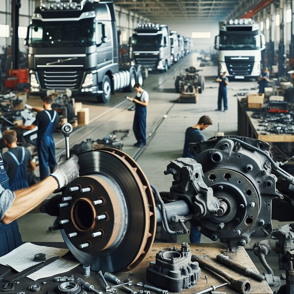 Замена тормозной камеры подъема первой оси для грузовиков Volvo, Scania,