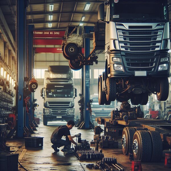 Замена пневморессоры со стаканом для грузовиков Volvo, Scania, Mercedes,