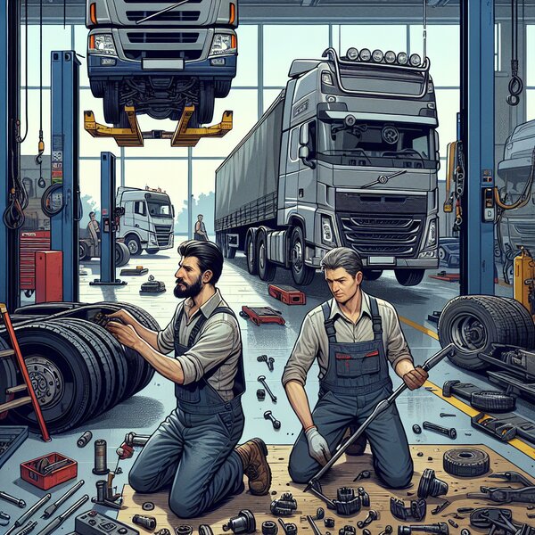 Дефектовка и разбор подъемных опор (2 шт) для Volvo, Scania, Mercedes, Renault,