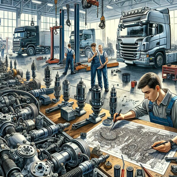 Ремонт и замена воздушных клапанов для тормозов грузовиков Volvo, Scania,