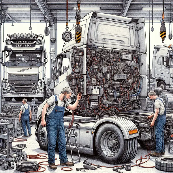 Ремонт электропроводки тягачей и прицепов Volvo,