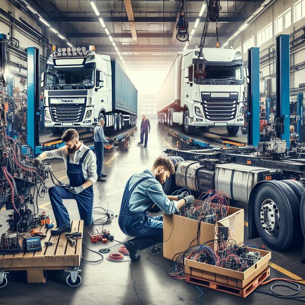 Ремонт и замена электропроводки на прицепах Volvo, Scania, Mercedes, Renault,