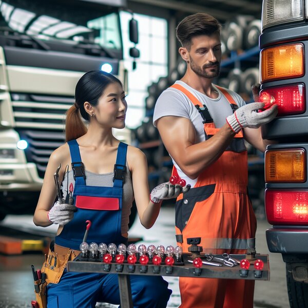 Ремонт и замена ламп задних фонарей (габариты, стопы) для прицепов Volvo,