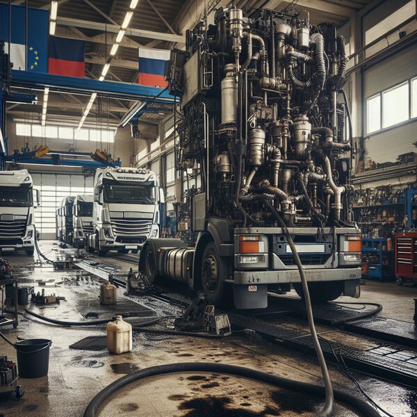 Чистка пневмосистемы автомобилей Volvo, Scania, Mercedes, Renault, DAF, Камаз,