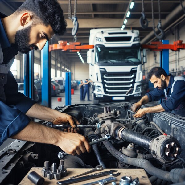 Замена рулевого наконечника (при снятой тяге) для Volvo, Scania, Mercedes,