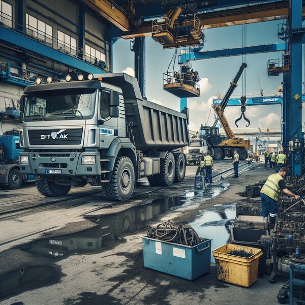 Плановое ТО Sitrak C7H 8×4 Скальный 23 м³: надежность и безопасность.