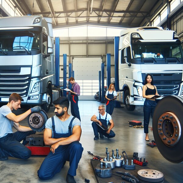 Замена тормозных колодок для грузовиков Volvo, Scania, Mercedes, Renault, DAF,