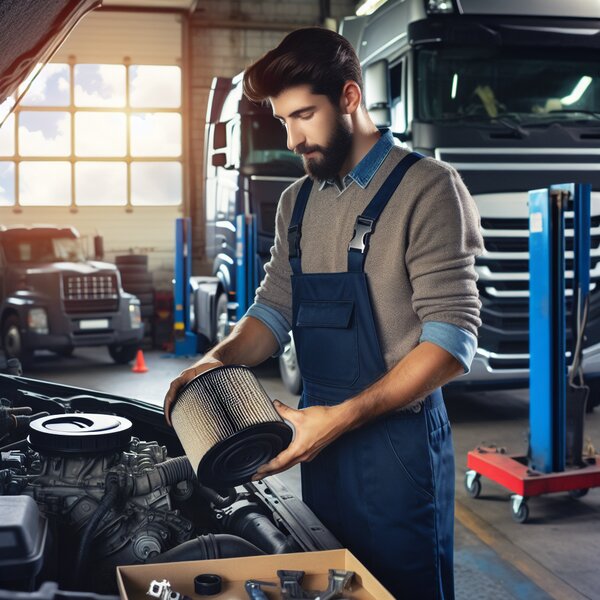 Замена воздушного фильтра на внутренний для Volvo, Scania, Mercedes, Renault,