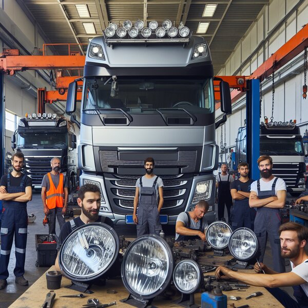 Замена фар головного света для Volvo, Scania, Mercedes, Renault, DAF, Камаз,
