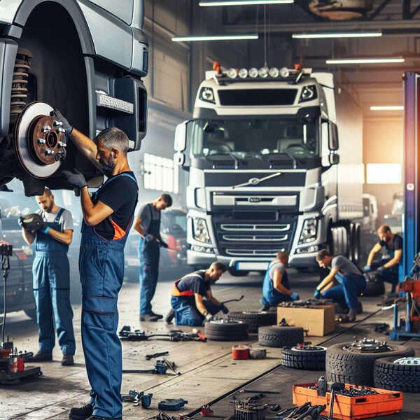 Замена задних тормозных колодок (левая сторона) для Volvo, Scania, Mercedes,