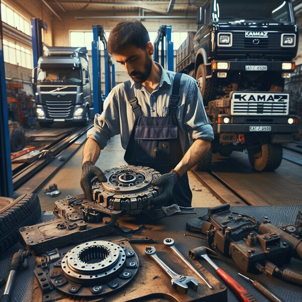 Замена сцепления на КАМАЗ-65806: профессиональная установка и обслуживание.