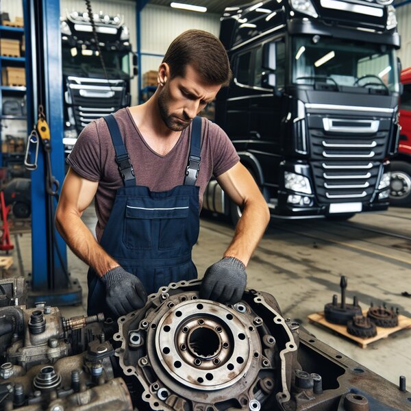 Замена прокладки картера маховика для грузовиков Volvo, Scania, Mercedes,